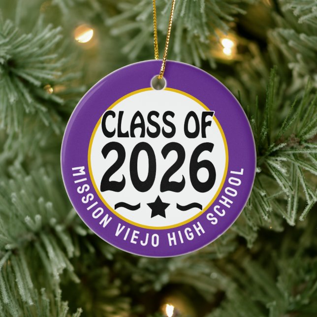 Ornamento De Cerâmica Classe Star de Graduação de Foto 2026 (Árvore)