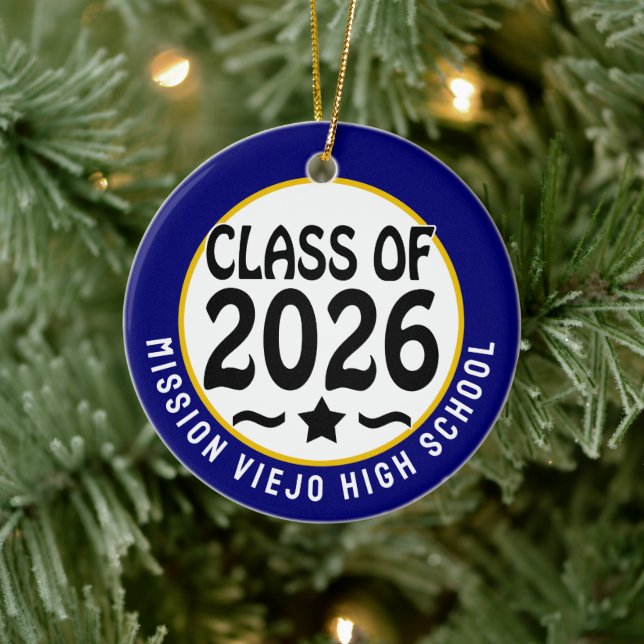 Ornamento De Cerâmica Classe Star de Graduação de Foto 2026 (Árvore)