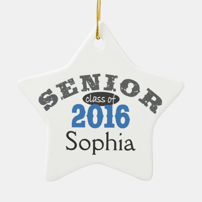 Ornamento De Cerâmica Classe superior do azul 2016 (Frente)
