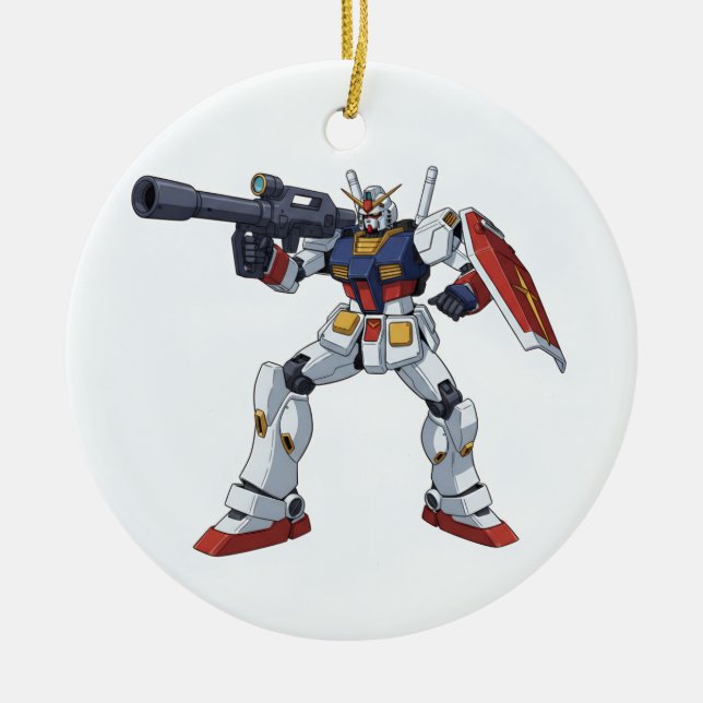 Ornamento De Cerâmica Classic Retro RX-78-2 Gundam Mecha Anime Illustrat (Frente)