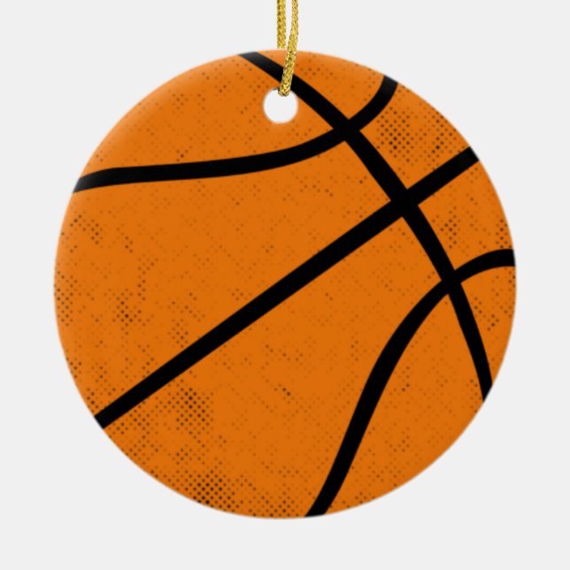 Ornamento De Cerâmica Classic Varsity Basketball Hoops Game Day Style (Frente)