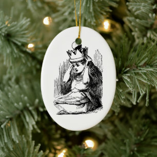 Ornamento De Cerâmica Clássico Alice no País das Maravilhas, Alice com C