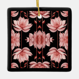 Ornamento De Cerâmica Clássico do Lotus Rosa