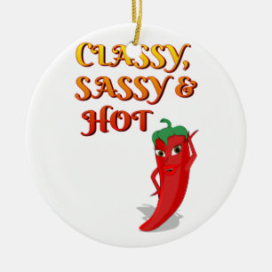 Ornamento De Cerâmica Clássico Sassy E Pepper Diva