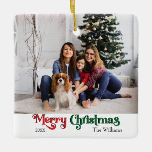 Ornamento De Cerâmica Clássico Simples Feliz Natal