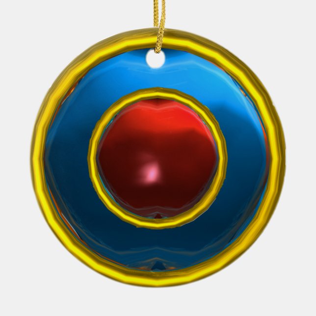 ORNAMENTO DE CERÂMICA CLASSY RUBY E SAPPHIRE GEM STONES (Frente)