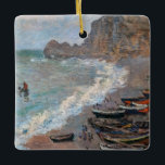 Ornamento De Cerâmica Claude Monet - A praia em Etretat<br><div class="desc">Praia de Etretat / Etretat: La Plage et la Porte d'Amont - Claude Monet,  1883</div>