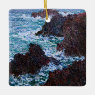 Ornamento De Cerâmica Claude Monet - As Rochas em Belle-Ile, Costa Selva
