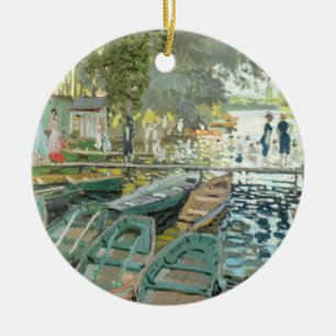 Ornamento De Cerâmica Claude Monet. Banhistas em La Grenouillère