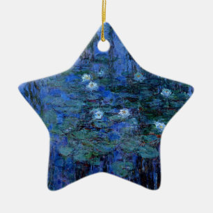 Ornamento De Cerâmica Claude Monet Blue Water Lily
