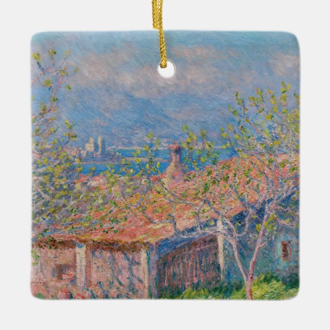 Ornamento De Cerâmica Claude Monet - Casa dos Jardineiros em Antibes (Frente)