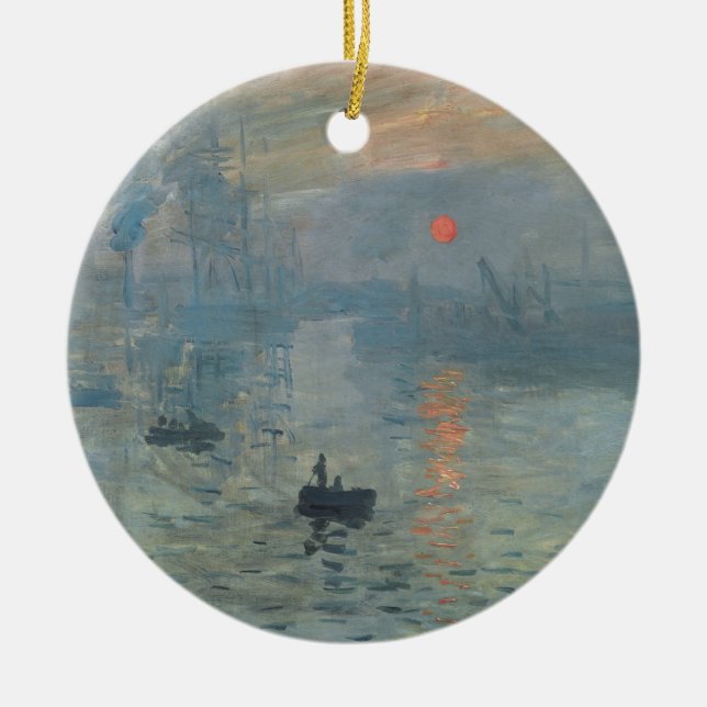 Ornamento De Cerâmica Claude Monet Impression Sunrise Soleil Levant (Frente)