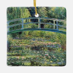 Ornamento De Cerâmica Claude Monet - Lago de Nenúfares e Ponte Japonesa