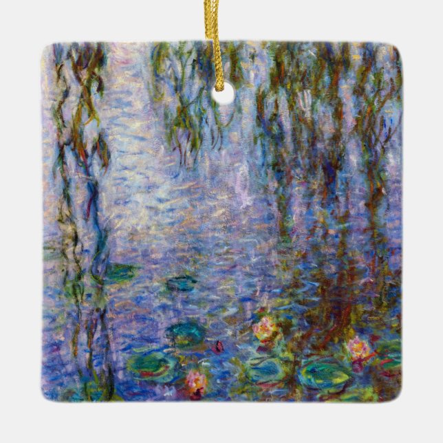 Ornamento De Cerâmica Claude Monet - Lírios Hídricos (Frente)