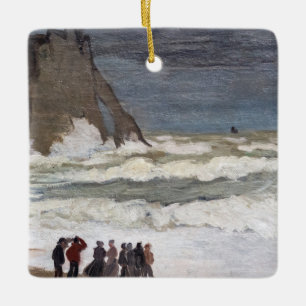 Ornamento De Cerâmica Claude Monet - Mar Agitado em Etretat