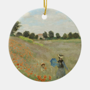 Ornamento De Cerâmica Claude Monet O Campo de Papoulas perto de Argenteu