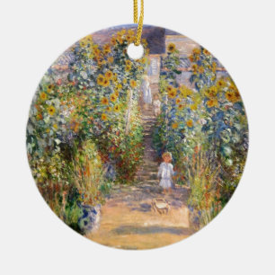 Ornamento De Cerâmica Claude Monet o jardim do artista em Vétheuil, 1880