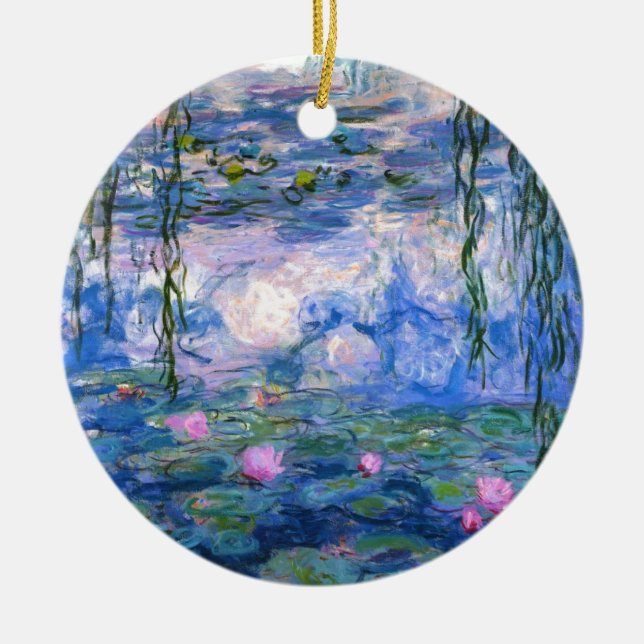 Ornamento De Cerâmica Claude Monet Water Lillies 1919 (Frente)
