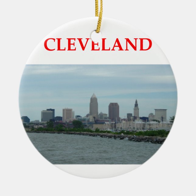 Ornamento De Cerâmica cleveland (Frente)