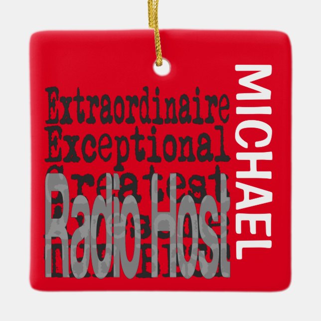 Ornamento De Cerâmica Cliente Extraordinário de Anfitrião de Rádio (Frente)