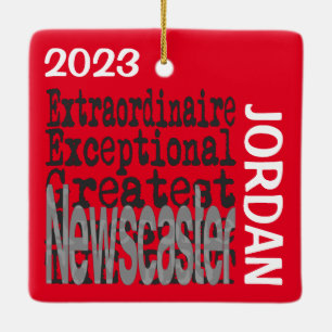 Ornamento De Cerâmica CLIENTE Extraordinário do Newscaster