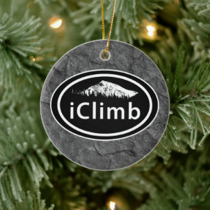 Ornamento De Cerâmica Climbing personalizado iClimb Mountain Christmas