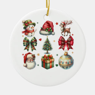 Ornamento De Cerâmica Clipart de Natal Gift do Xmas