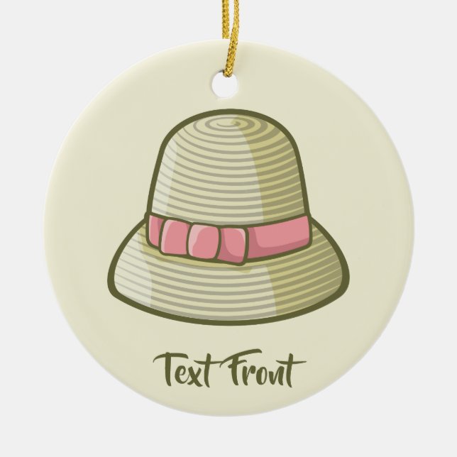 Ornamento De Cerâmica Cloche Hat Yellow (Frente)