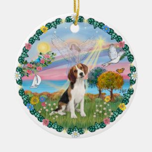 Ornamento De Cerâmica Cloud Angel #1B - Beagle