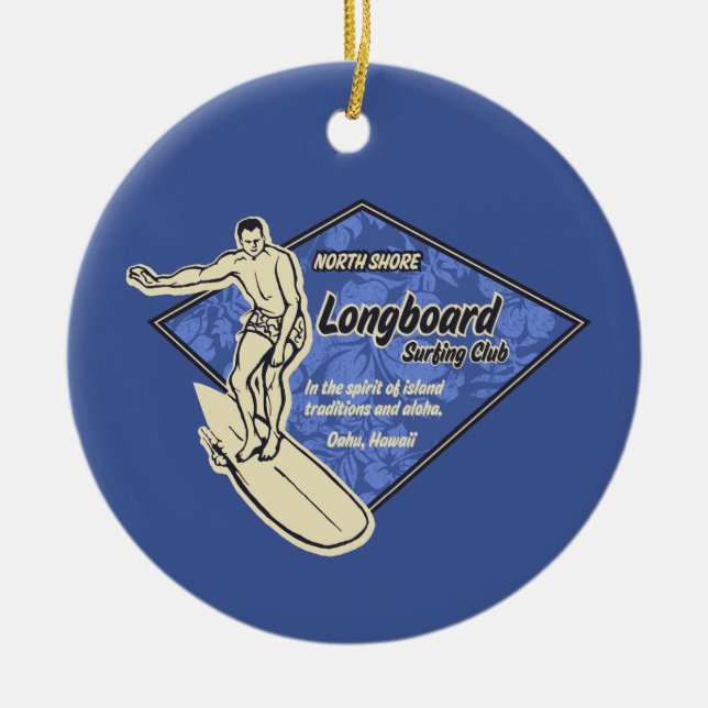 Ornamento De Cerâmica Club Diamond Surfer Ornament (Frente)