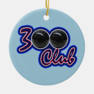 ORNAMENTO DE CERÂMICA CLUBE 300 - JOGO PERFEITO EM BOLICHES (AZUL)