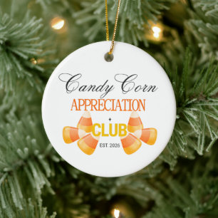 Ornamento De Cerâmica Clube de Apreciação de Candy Corn Halloween