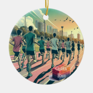 Ornamento De Cerâmica Clube de Corrida Gotta Run Pop Art