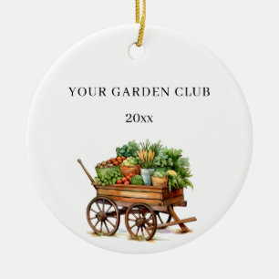 Ornamento De Cerâmica Clube de Jardim de Vegetais Nomes de Natal Persona