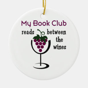 Ornamento De Cerâmica Clube de leitura do vinho