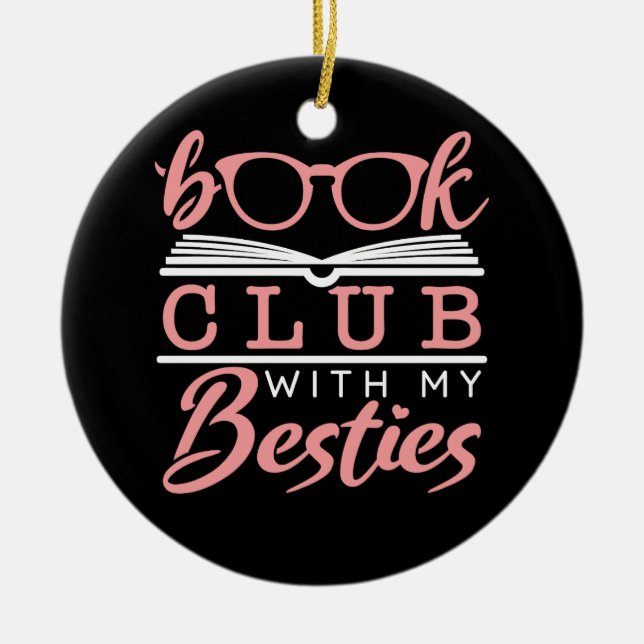 Ornamento De Cerâmica Clube de Livro Com Minhas Besties (Frente)