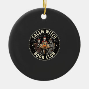 Ornamento De Cerâmica Clube de Livros de Bruxas de Salem Design de Esque