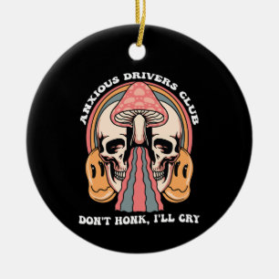 Ornamento De Cerâmica Clube de Motoristas Ansiosos Não Buzinem Eu Choro