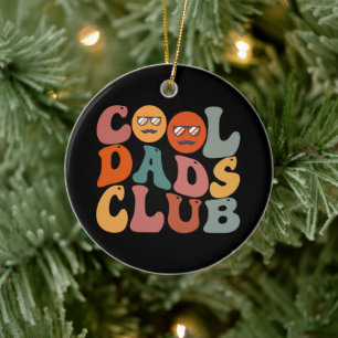 Ornamento De Cerâmica Clube de Pais Legais Pai Dia dos Pais Retro Groovy