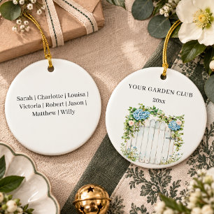 Ornamento De Cerâmica Clube do Jardim de Flores Nomes Personalizados Nat