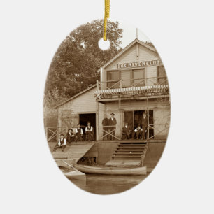 Ornamento De Cerâmica Clube Fox River Club, de 1880, Pesca Elgin