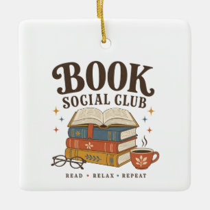 Ornamento De Cerâmica Clube Social de Livros