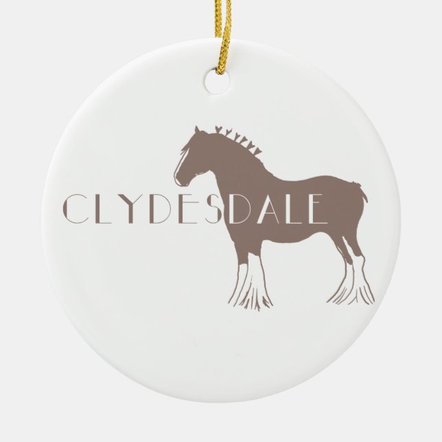 Ornamento De Cerâmica Clydesdale (Frente)