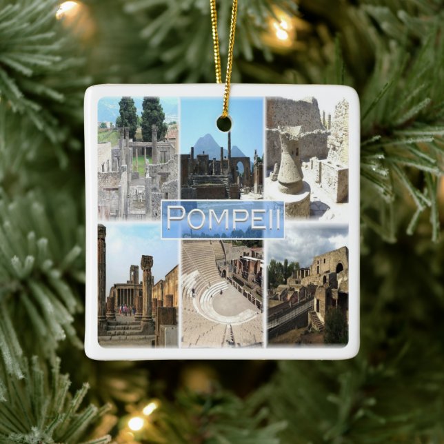 Ornamento De Cerâmica CMP155 POMPEII as ruínas, Pompei, Campânia, (Árvore)