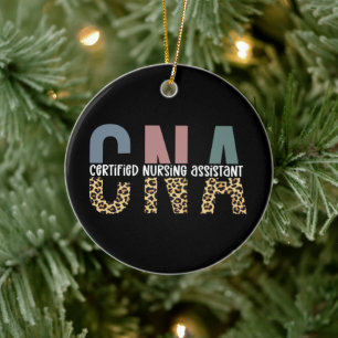 Ornamento De Cerâmica CNA Enfermeiro Certificado Auxiliar Estampa de Gue