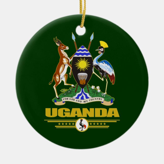 Ornamento De Cerâmica COA do Uganda (Frente)