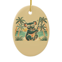 Coala Relaxando na Praia – Vibração de Verão Tropi