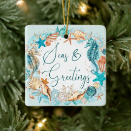 Ornamento De Cerâmica Coastal SEAS & GREETINGS Seahorse Shells