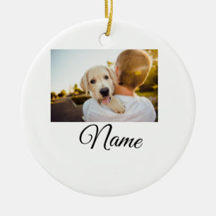 Ornamento De Cerâmica Cobertor personalizado com foto de animal colorido