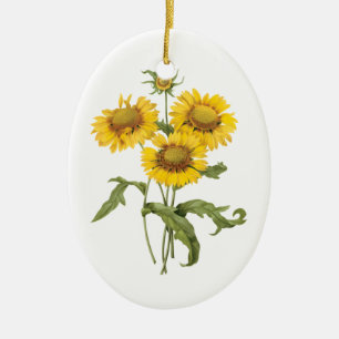 Ornamento De Cerâmica Cobertura Floral Vintage Flor de Cobertura Girasso